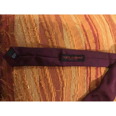 Pre-owned Dolce & Gabbana Silk Tie In Burgundy