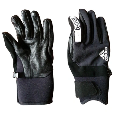 Pre-owned Adidas Originals Leather Gloves In Black