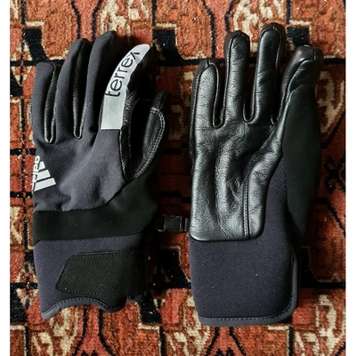 Pre-owned Adidas Originals Leather Gloves In Black