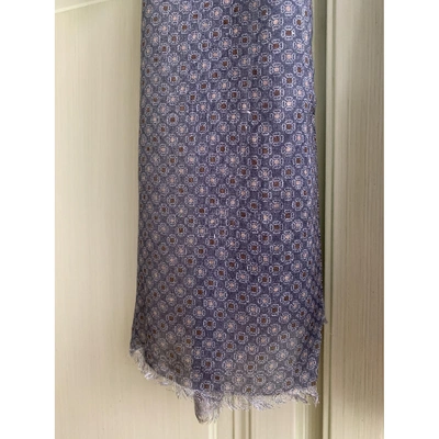 Pre-owned Azzaro Scarf & Pocket Square In Blue