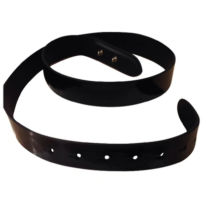 Pre-owned Maison Margiela Patent Leather Belt In Black