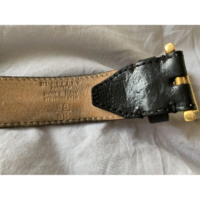 Pre-owned Burberry Black Leather Belt