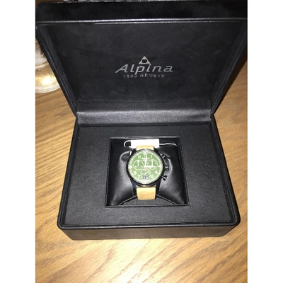 Pre-owned Alpina Startimer Pilot Khaki Steel Watch