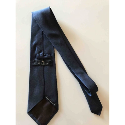 Pre-owned Etro Silk Tie In Blue