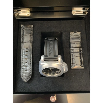 Pre-owned Panerai Luminor  Black Steel Watch
