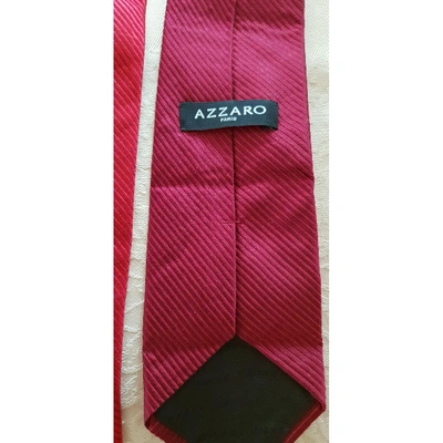 Pre-owned Azzaro Silk Tie In Burgundy