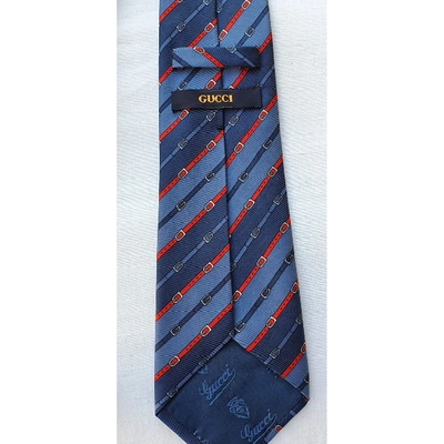 Pre-owned Gucci Silk Tie In Navy