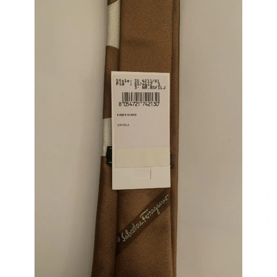 Pre-owned Ferragamo Silk Tie In Brown