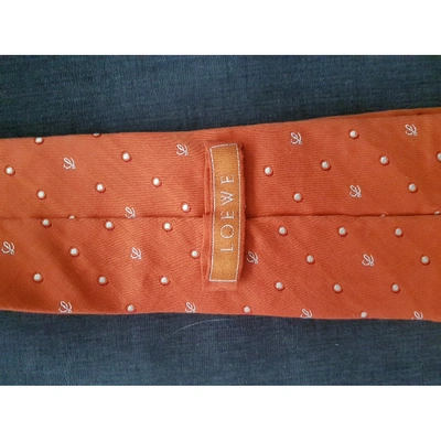 Pre-owned Loewe Silk Tie In Orange