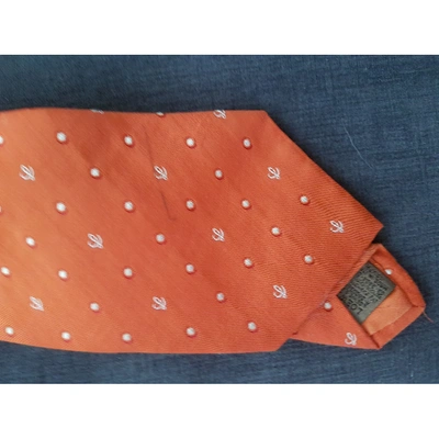 Pre-owned Loewe Silk Tie In Orange