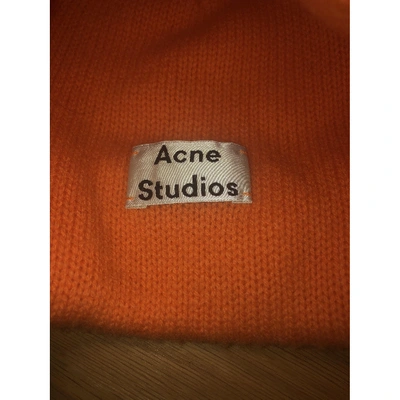 Pre-owned Acne Studios Orange Wool Hat & Pull On Hat