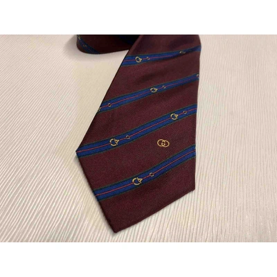 Pre-owned Gucci Silk Tie In Red