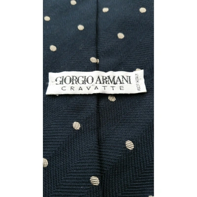 Pre-owned Giorgio Armani Silk Tie In Navy