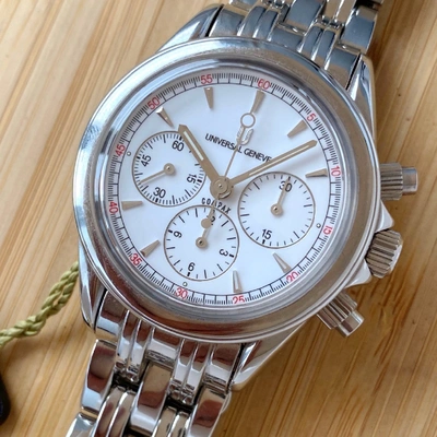 Pre-owned Universal Geneve White Steel Watch