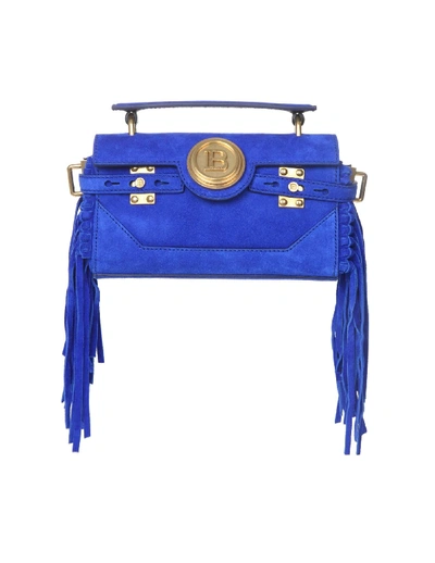 Shop Balmain Bbuzz Baguette In Bluette Suede