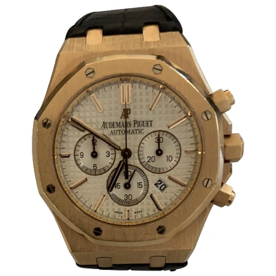 Pre-owned Audemars Piguet Royal Oak  White Pink Gold Watch