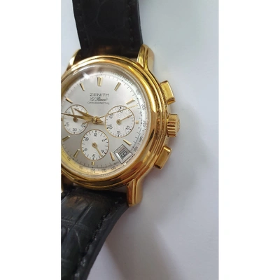 Pre-owned Zenith El Primero  Yellow Gold Watch In Black