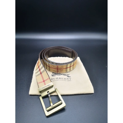 Pre-owned Burberry Beige Leather Belt