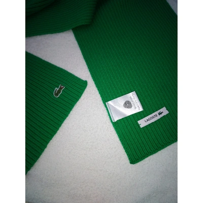 Pre-owned Lacoste Green Wool Scarf & Pocket Squares
