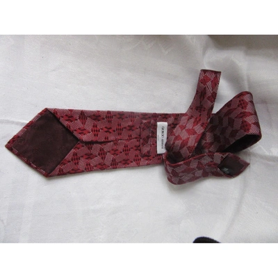 Pre-owned Giorgio Armani Silk Tie In Burgundy