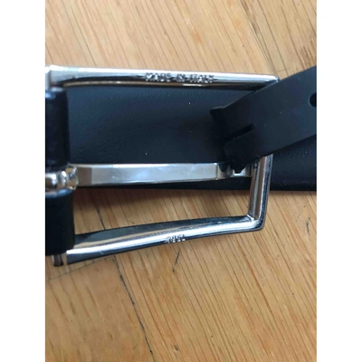 Pre-owned Hugo Boss Leather Belt In Black