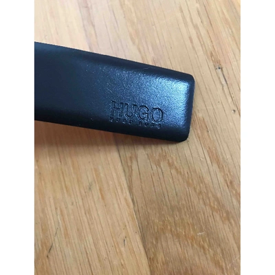 Pre-owned Hugo Boss Leather Belt In Black