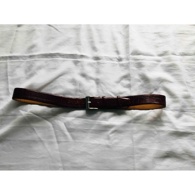 Pre-owned Aspinal Of London Brown Leather Belt