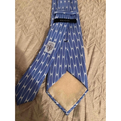 Pre-owned Gucci Blue Silk Ties