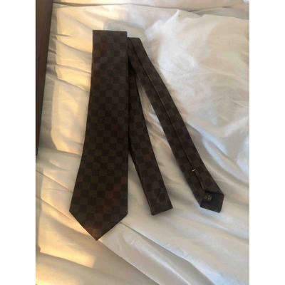 Pre-owned Louis Vuitton Silk Tie In Brown