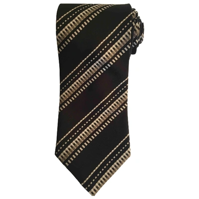 Pre-owned Giorgio Armani Silk Tie In Black