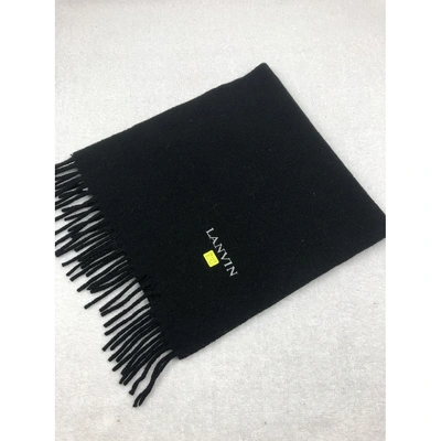 Pre-owned Lanvin Wool Scarf & Pocket Square In Black