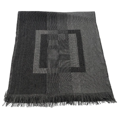 Pre-owned Fendi Wool Scarf & Pocket Square In Grey