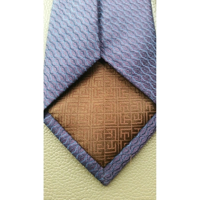 Pre-owned Balmain Silk Tie In Purple