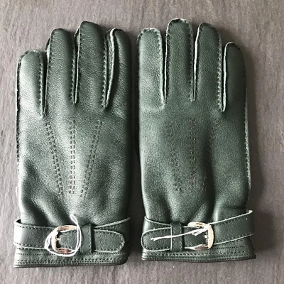 Pre-owned Stefano Ricci Leather Gloves In Green