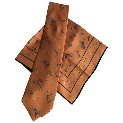 Pre-owned Dior Orange Silk Ties