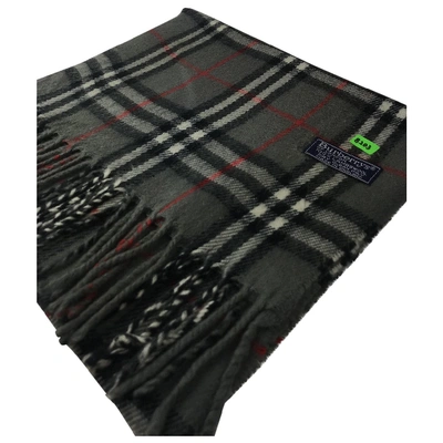 Pre-owned Burberry Wool Scarf & Pocket Square In Grey