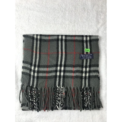 Pre-owned Burberry Wool Scarf & Pocket Square In Grey