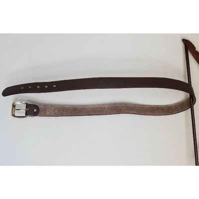 Pre-owned Giorgio Armani Leather Belt In Brown