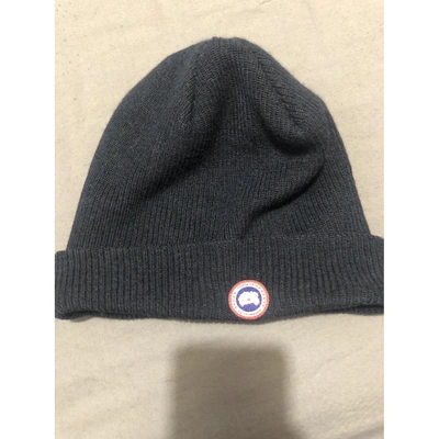 Pre-owned Canada Goose Wool Hat In Navy