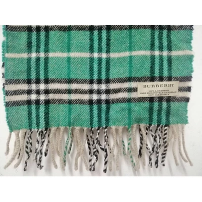 Pre-owned Burberry Wool Scarf & Pocket Square In Green