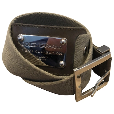 Pre-owned Dolce & Gabbana Cloth Belt In Khaki