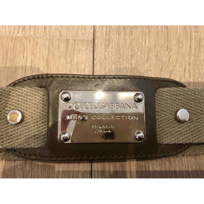 Pre-owned Dolce & Gabbana Cloth Belt In Khaki