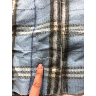 Pre-owned Burberry Blue Cashmere Scarf & Pocket Squares