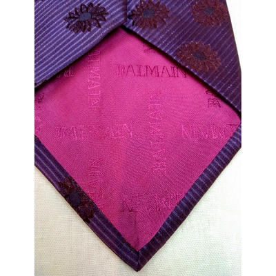 Pre-owned Balmain Purple Silk Ties