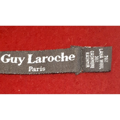 Pre-owned Guy Laroche Wool Scarf & Pocket Square In Burgundy