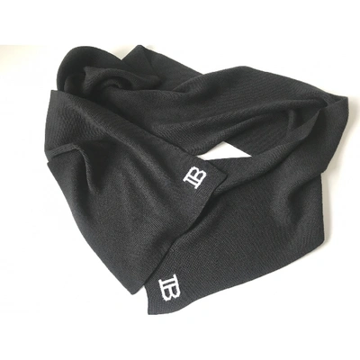 Pre-owned Balmain Black Wool Scarf & Pocket Squares