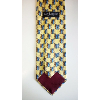 Pre-owned Guy Laroche Silk Tie In Yellow