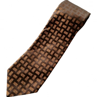 Pre-owned Pal Zileri Silk Tie In Brown
