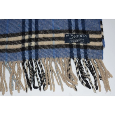 Pre-owned Burberry Blue Wool Scarf & Pocket Squares