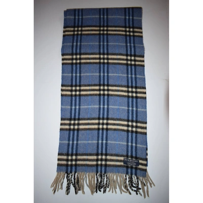 Pre-owned Burberry Blue Wool Scarf & Pocket Squares